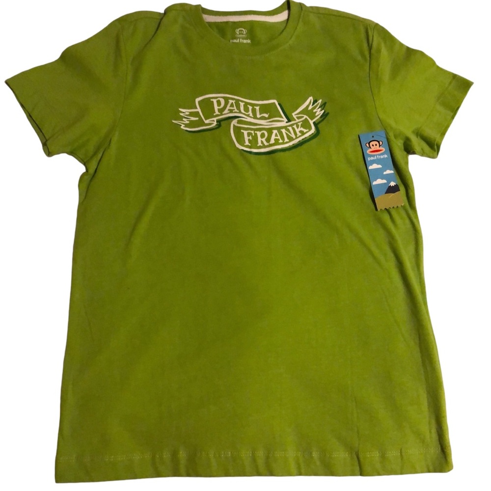 Paul Frank Ribbon Script Tshirt Jr Men’s Medium Green NWT